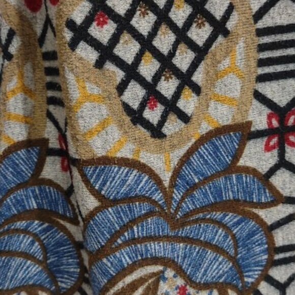 ARYEH KNIT BOHO VINTAGE HIPPIE PEASANT DRESS FESTIVE HOLIDAY SCOOP NECK, SIZE L - Picture 5 of 16